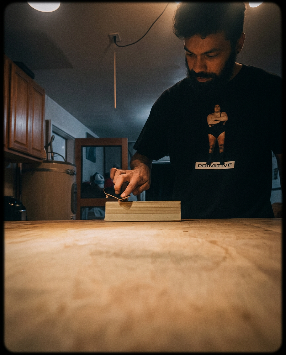 Ultra FB Co team rider @yomp.fb fingerboarding